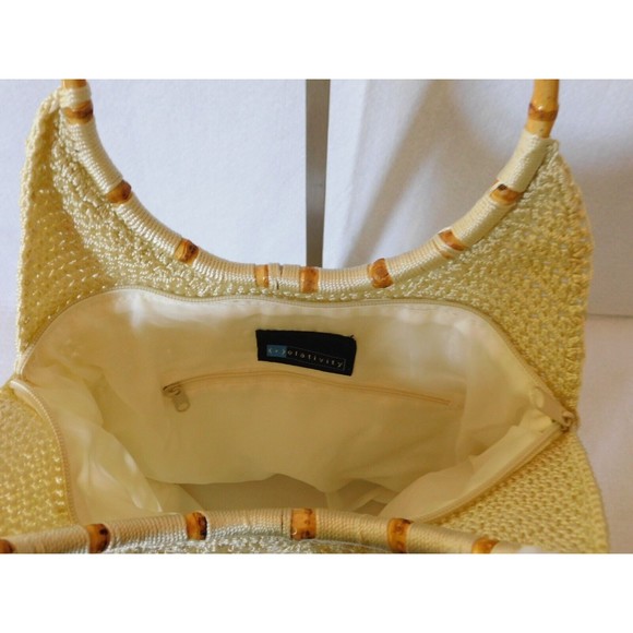 Relativity Purse Handbag Macrame Wood Handle Bag - Picture 8 of 14